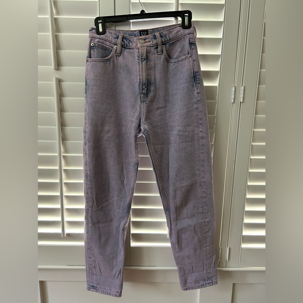 GAP mom jeans, pink wash, size 00